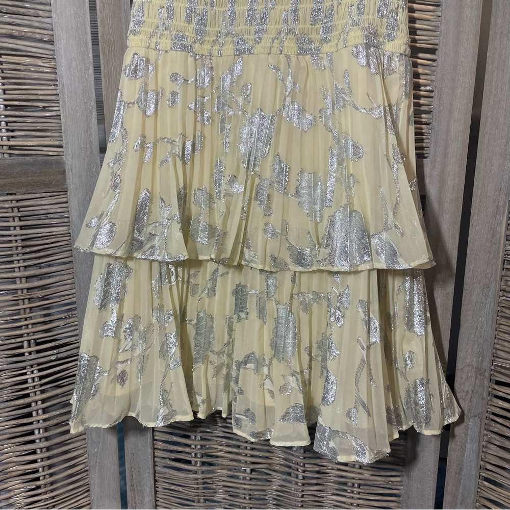 Girl’s Self-Portrait Metallic Jacquard Tiered Dress - size 7/8 - Picture 5 of 13